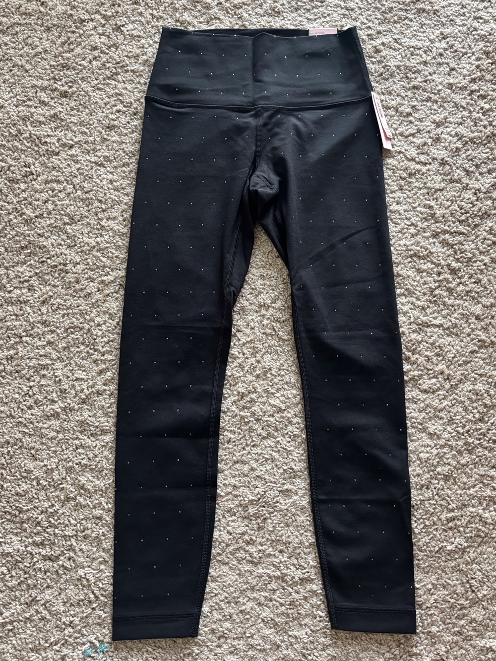 NWT Victoria's Secret Black Incredible Studio 7/8 Leggings with Sparkle Studs